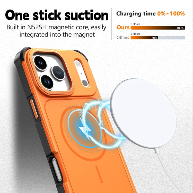 Custodia per telefono antiurto 2 in 1 con airbag magnetico, tinta unita., For iPhone 17e / 16e, For iPhone 17 Pro Max, For iPhone 17 Pro, For iPhone 17