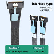 WG185 SlimeSAS MCIOx8 to 2xMCIOx4 Gen5MCIOx8 Server Data Adapter Cable, 0.5m