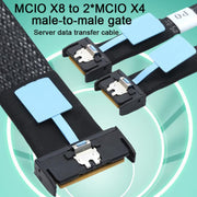 WG185 SlimeSAS MCIOx8 to 2xMCIOx4 Gen5MCIOx8 Server Data Adapter Cable, 0.5m