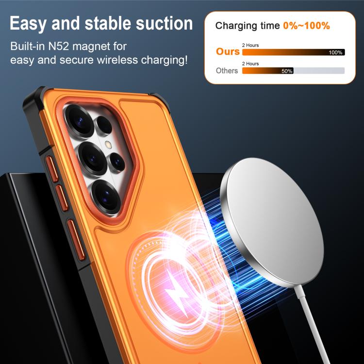 Custodia per telefono antiurto 2 in 1 con airbag magnetico, tinta unita., For Samsung Galaxy S26+ 5G, For Samsung Galaxy S26 Ultra 5G, For Samsung Galaxy S26 5G, For Samsung Galaxy S25 5G
