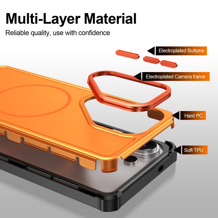 Custodia per telefono antiurto 2 in 1 con airbag magnetico, tinta unita., For Samsung Galaxy S26+ 5G, For Samsung Galaxy S26 Ultra 5G, For Samsung Galaxy S26 5G, For Samsung Galaxy S25 5G