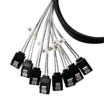 WG192 Slimline SAS4.0 SFF-8654 8i to SATAx8 Server Hard Drive High-Speed ??Adapter Cable, 0.5m Elbow, 0.8m Straight Head