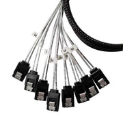 WG192 Slimline SAS4.0 SFF-8654 8i to SATAx8 Server Hard Drive High-Speed ??Adapter Cable, 0.5m Elbow, 0.8m Straight Head
