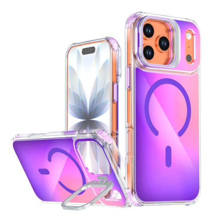 Custodia magnetica con supporto e lente camaleontica, For iPhone 17 Pro Max, For iPhone 17 Pro