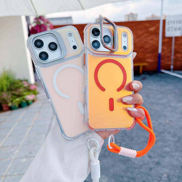 Custodia magnetica per telefono con supporto e cinturino da polso Chameleon Lens., For iPhone 17 Pro Max, For iPhone 17 Pro