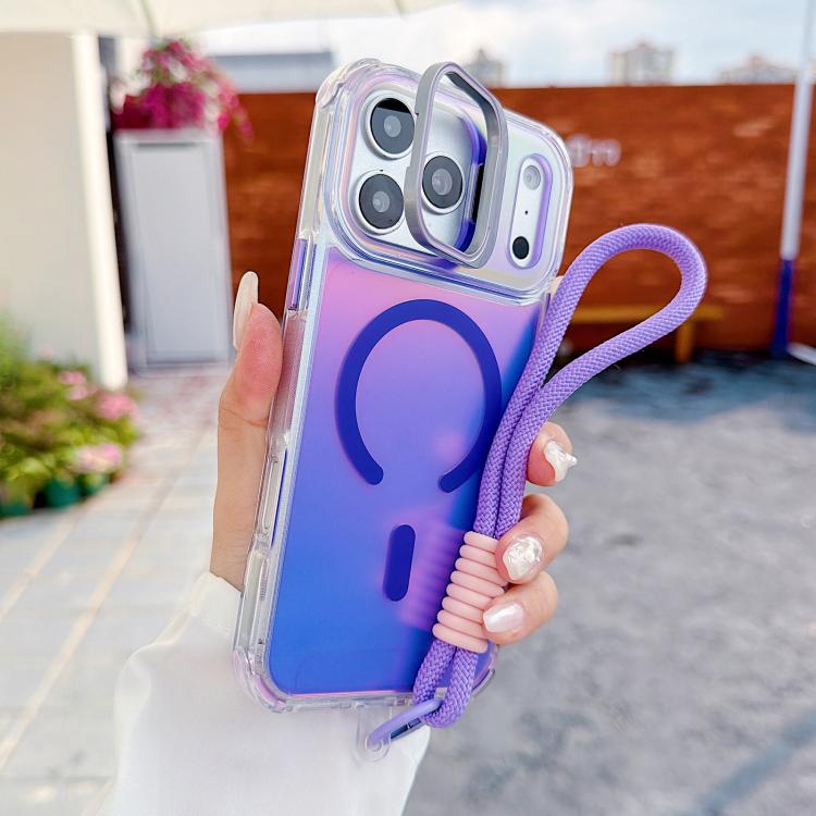 Custodia magnetica per telefono con supporto e cinturino da polso Chameleon Lens., For iPhone 17 Pro Max, For iPhone 17 Pro