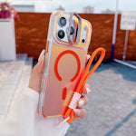 Custodia magnetica per telefono con supporto e cinturino da polso Chameleon Lens., For iPhone 17 Pro Max, For iPhone 17 Pro