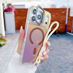 Custodia magnetica per telefono con supporto e cinturino da polso Chameleon Lens., For iPhone 17 Pro Max, For iPhone 17 Pro