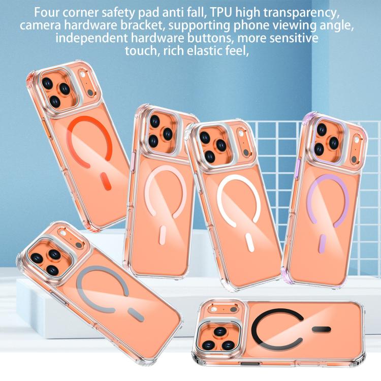 Custodia magnetica con supporto per obiettivo trasparente, For iPhone 17 Pro Max, For iPhone 17 Pro