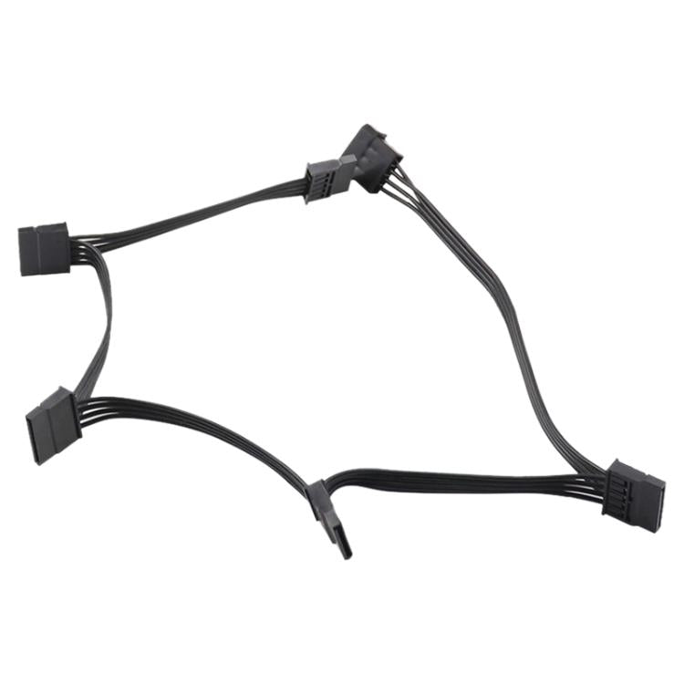 WG194 IDE 4 Pin to 5xSATA 15 Pin 1 to 5 Power Extension Hard Drive Adapter, 0.6m