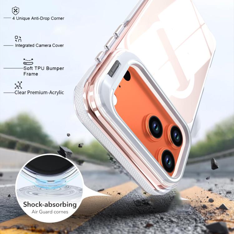 Custodia magnetica per telefono con supporto e lente camaleontica dai colori vivaci, For iPhone 17 Pro Max, For iPhone 17 Pro