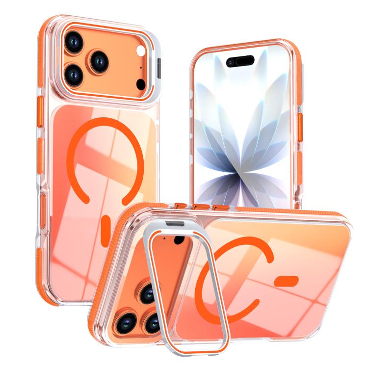 Custodia magnetica per telefono con supporto e lente camaleontica dai colori vivaci, For iPhone 17 Pro Max, For iPhone 17 Pro