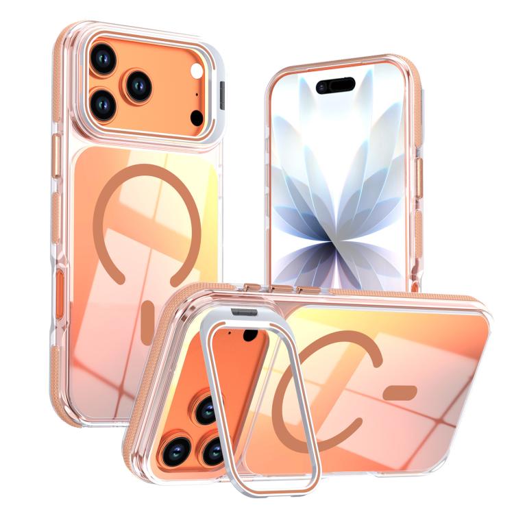 Custodia magnetica per telefono con supporto e lente camaleontica dai colori vivaci, For iPhone 17 Pro Max, For iPhone 17 Pro