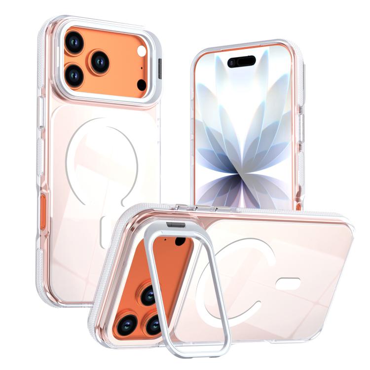 Custodia magnetica per telefono con supporto e lente camaleontica dai colori vivaci, For iPhone 17 Pro Max, For iPhone 17 Pro