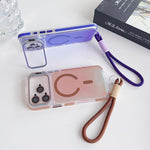 Custodia magnetica per telefono con supporto e cinturino da polso, effetto camaleonte vibrante., For iPhone 17 Pro Max, For iPhone 17 Pro