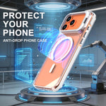 Custodia magnetica con supporto e lente trasparente dai colori vivaci per telefono., For iPhone 17 Pro Max, For iPhone 17 Pro
