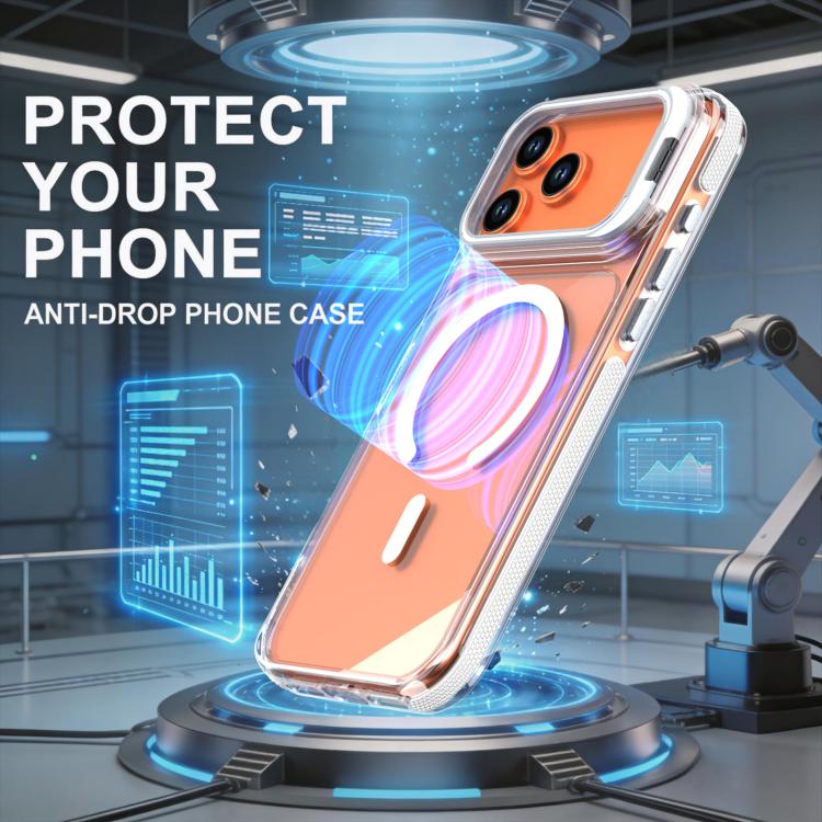 Custodia magnetica con supporto e lente trasparente dai colori vivaci per telefono., For iPhone 17 Pro Max, For iPhone 17 Pro
