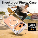 Custodia magnetica con supporto e lente trasparente dai colori vivaci per telefono., For iPhone 17 Pro Max, For iPhone 17 Pro