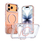Custodia magnetica con supporto e lente trasparente dai colori vivaci per telefono., For iPhone 17 Pro Max, For iPhone 17 Pro