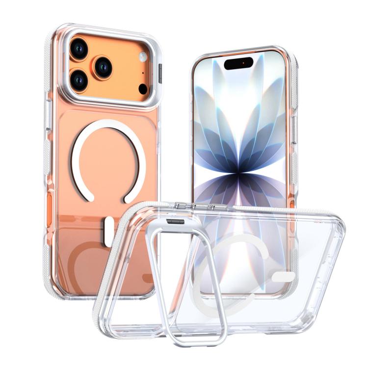 Custodia magnetica con supporto e lente trasparente dai colori vivaci per telefono., For iPhone 17 Pro Max, For iPhone 17 Pro