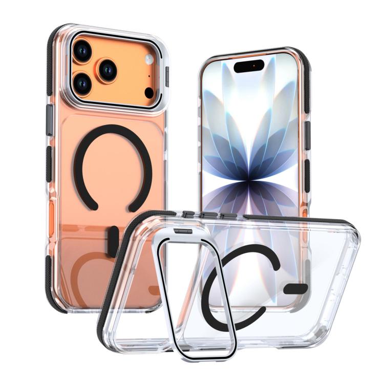 Custodia magnetica con supporto e lente trasparente dai colori vivaci per telefono., For iPhone 17 Pro Max, For iPhone 17 Pro