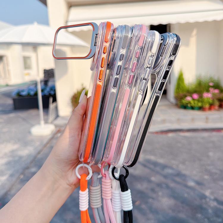 Custodia magnetica per telefono con supporto e cinturino da polso, dai colori vivaci e trasparenti., For iPhone 17 Pro Max, For iPhone 17 Pro