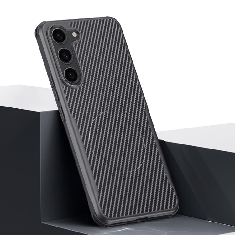 Custodia per telefono magnetica con texture in fibra di carbonio a forma di lama e piacevole al tatto., For Samsung Galaxy S25 5G, For Samsung Galaxy S25+ 5G, For Samsung Galaxy S25 Ultra 5G, For Samsung Galaxy S24 Ultra 5G, For Samsung Galaxy S24+ 5G ...