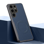 Custodia per telefono magnetica con texture in fibra di carbonio a forma di lama e piacevole al tatto., For Samsung Galaxy S25 5G, For Samsung Galaxy S25+ 5G, For Samsung Galaxy S25 Ultra 5G, For Samsung Galaxy S24 Ultra 5G, For Samsung Galaxy S24+ 5G ...
