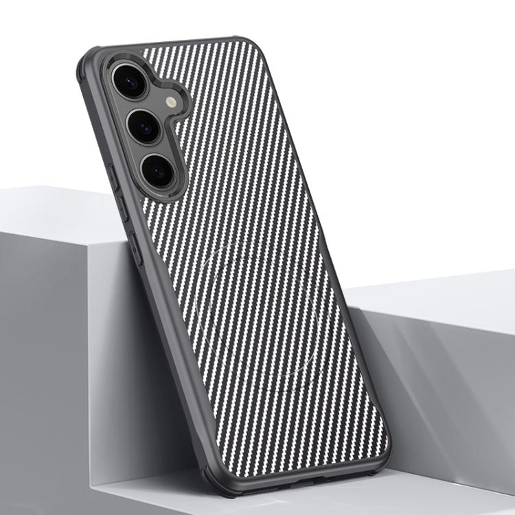 Custodia per telefono magnetica con texture in fibra di carbonio a forma di lama e piacevole al tatto., For Samsung Galaxy S25 5G, For Samsung Galaxy S25+ 5G, For Samsung Galaxy S25 Ultra 5G, For Samsung Galaxy S24 Ultra 5G, For Samsung Galaxy S24+ 5G ...