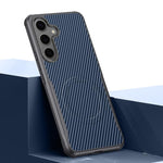 Custodia per telefono magnetica con texture in fibra di carbonio a forma di lama e piacevole al tatto., For Samsung Galaxy S25 5G, For Samsung Galaxy S25+ 5G, For Samsung Galaxy S25 Ultra 5G, For Samsung Galaxy S24 Ultra 5G, For Samsung Galaxy S24+ 5G ...