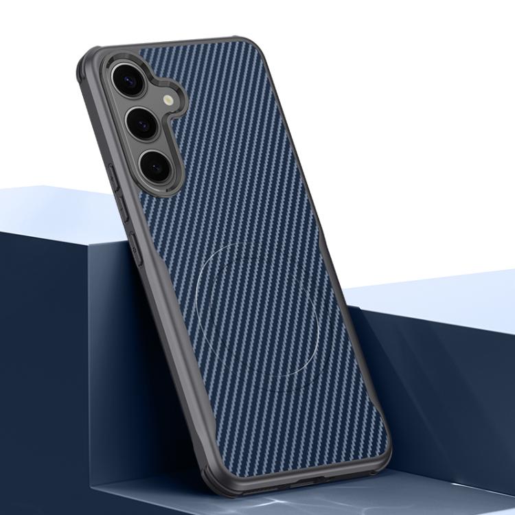 Custodia per telefono magnetica con texture in fibra di carbonio a forma di lama e piacevole al tatto., For Samsung Galaxy S25 5G, For Samsung Galaxy S25+ 5G, For Samsung Galaxy S25 Ultra 5G, For Samsung Galaxy S24 Ultra 5G, For Samsung Galaxy S24+ 5G ...