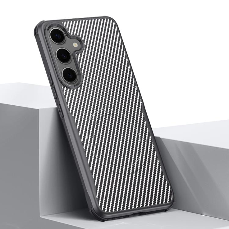 Custodia per telefono magnetica con texture in fibra di carbonio a forma di lama e piacevole al tatto., For Samsung Galaxy S25 5G, For Samsung Galaxy S25+ 5G, For Samsung Galaxy S25 Ultra 5G, For Samsung Galaxy S24 Ultra 5G, For Samsung Galaxy S24+ 5G ...