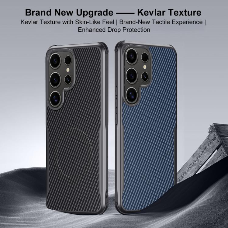 Custodia per telefono magnetica con texture in fibra di carbonio a forma di lama e piacevole al tatto., For Samsung Galaxy S25 5G, For Samsung Galaxy S25+ 5G, For Samsung Galaxy S25 Ultra 5G, For Samsung Galaxy S24 Ultra 5G, For Samsung Galaxy S24+ 5G ...