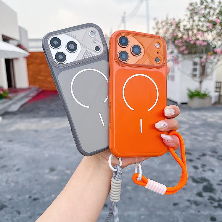 Custodia per telefono magnetica Mecha Style Change to 17 con cinturino da polso, For iPhone 17 Pro Max, For iPhone 17 Pro