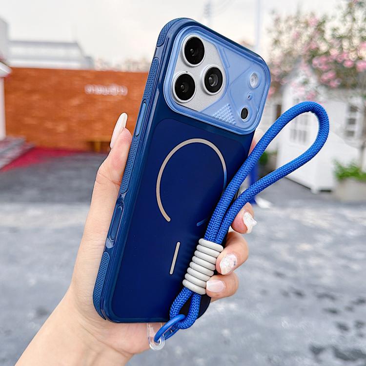 Custodia per telefono magnetica Mecha Style Change to 17 con cinturino da polso, For iPhone 17 Pro Max, For iPhone 17 Pro