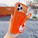 Custodia per telefono magnetica Mecha Style Change to 17 con cinturino da polso, For iPhone 17 Pro Max, For iPhone 17 Pro