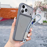 Custodia per telefono magnetica Mecha Style Change to 17 con cinturino da polso, For iPhone 17 Pro Max, For iPhone 17 Pro