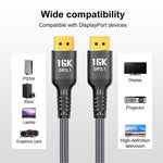 WG235 DP2.1 to DP2.1 16K 30Hz HD Video Adapter Cable, 1m, 1.5m, 2m, 3m, 5m