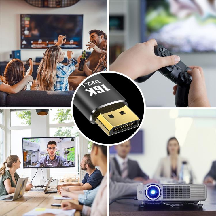WG235 DP2.1 to DP2.1 16K 30Hz HD Video Adapter Cable, 1m, 1.5m, 2m, 3m, 5m