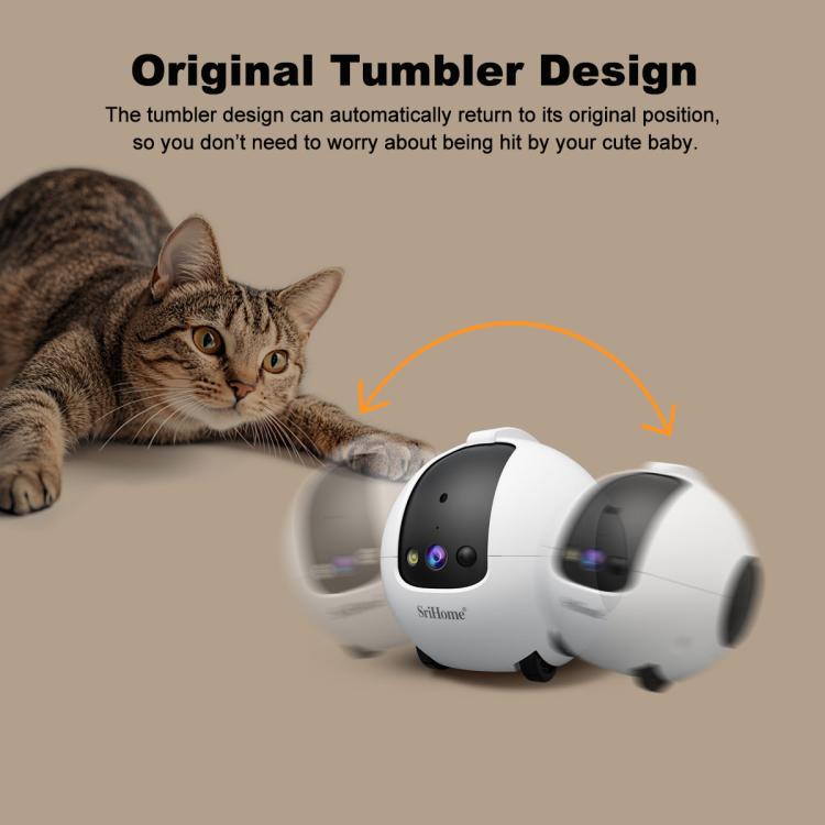 Telecamera robot intelligente per animali domestici SriHome DH013 Plus da 4 MP con base di ricarica automatica., US Plug, UK Plug, EU Plug, AU Plug