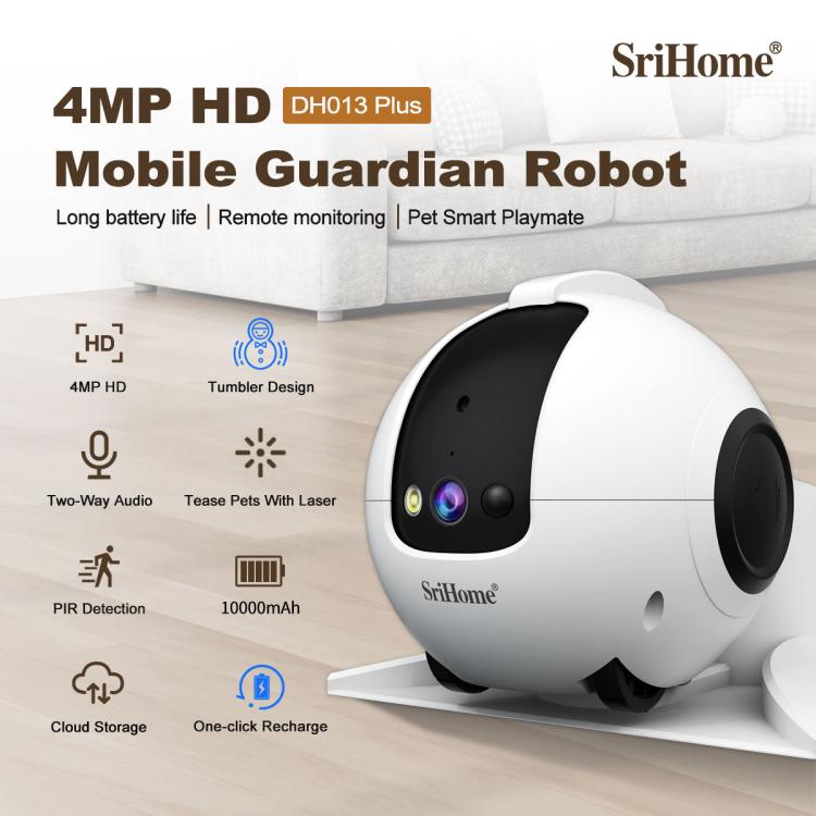 Telecamera robot intelligente per animali domestici SriHome DH013 Plus da 4 MP con base di ricarica automatica., US Plug, UK Plug, EU Plug, AU Plug