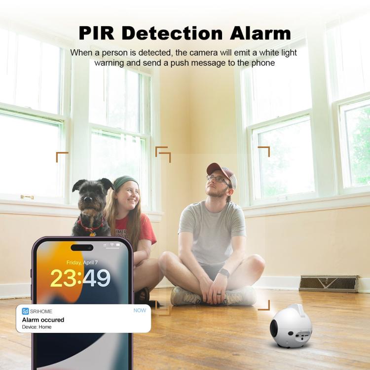 Telecamera robot intelligente per animali domestici SriHome DH013 Plus da 4 MP con base di ricarica automatica., US Plug, UK Plug, EU Plug, AU Plug