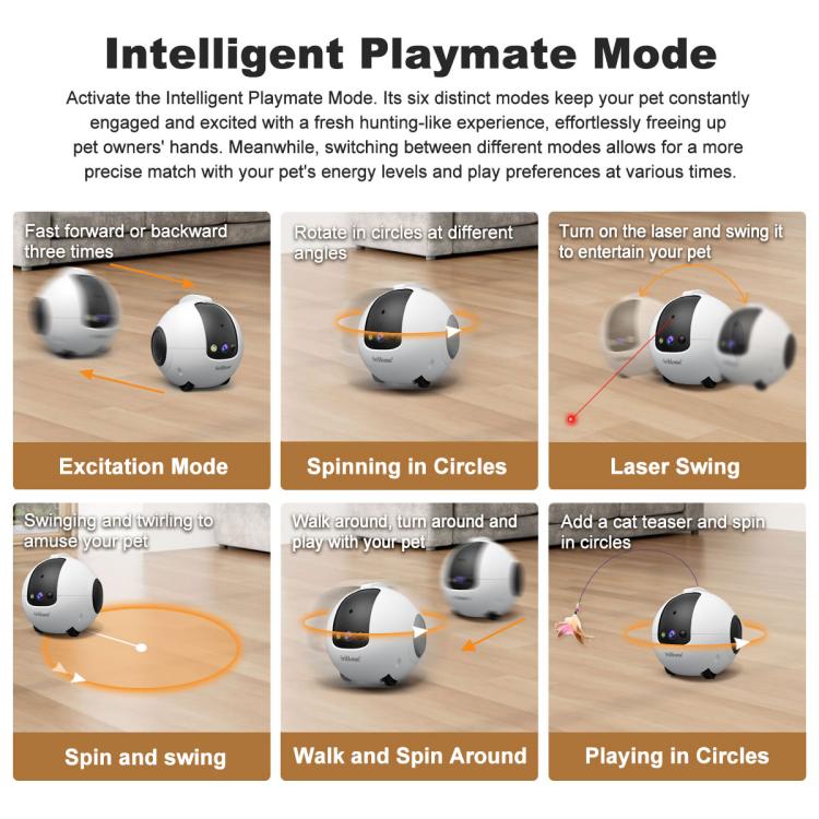 Telecamera robot intelligente per animali domestici SriHome DH013 Plus da 4 MP con base di ricarica automatica., US Plug, UK Plug, EU Plug, AU Plug