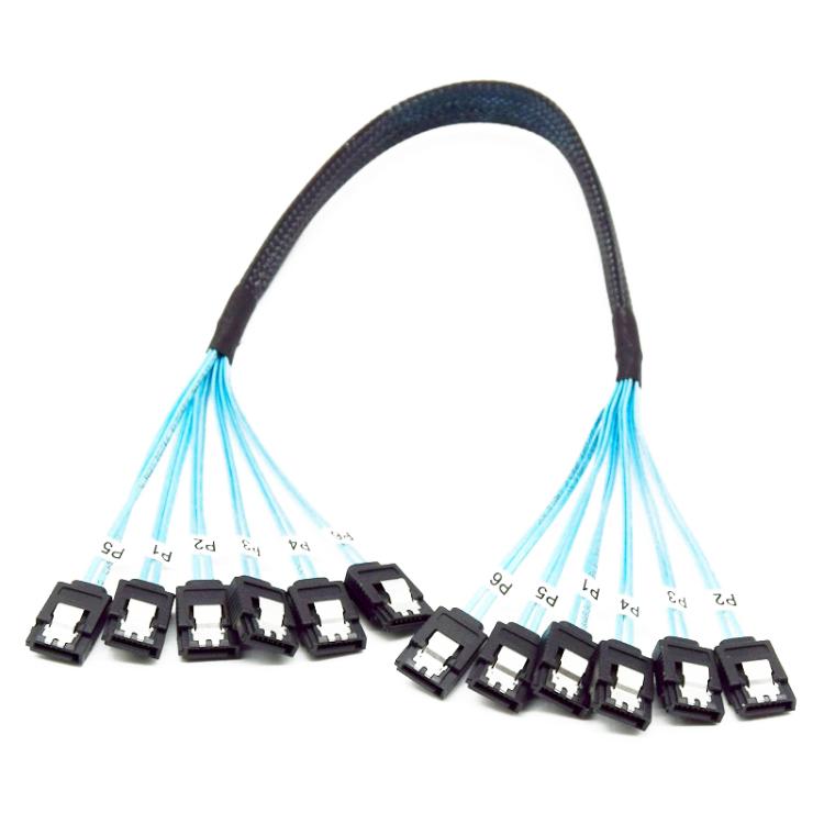 WG214 Six-Head SATA 3.0 High-Speed ??Hard Drive Data Cable, 0.5m, 1m