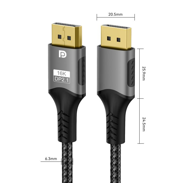 WG230 8K 120Hz DP2.1 to DP2.1 High Bandwidth High Refresh Rate Video Cable, 1m, 2m, 3m