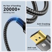 WG230 8K 120Hz DP2.1 to DP2.1 High Bandwidth High Refresh Rate Video Cable, 1m, 2m, 3m