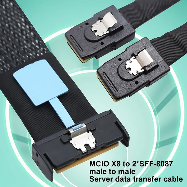 Gen5 MCIO X8 to Dual SFF-8087 Server Data Transfer Cable, 0.5m