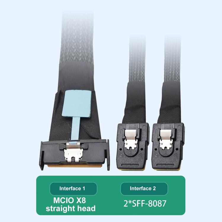 Gen5 MCIO X8 to Dual SFF-8087 Server Data Transfer Cable, 0.5m