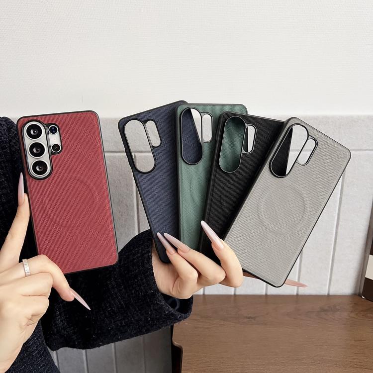 Custodia magnetica per telefono in PU con texture twill, For Samsung Galaxy S26+ 5G, For Samsung Galaxy S26 Ultra 5G, For Samsung Galaxy S26 5G