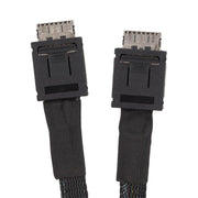 Slim SAS SFF-8654 8i to Dual Oculink SFF-8611 4i Server High-Speed Data Transfer Connection Cable, 0.5m